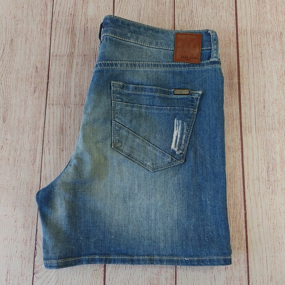 Dear John lightly distressed denim shorts sz 28